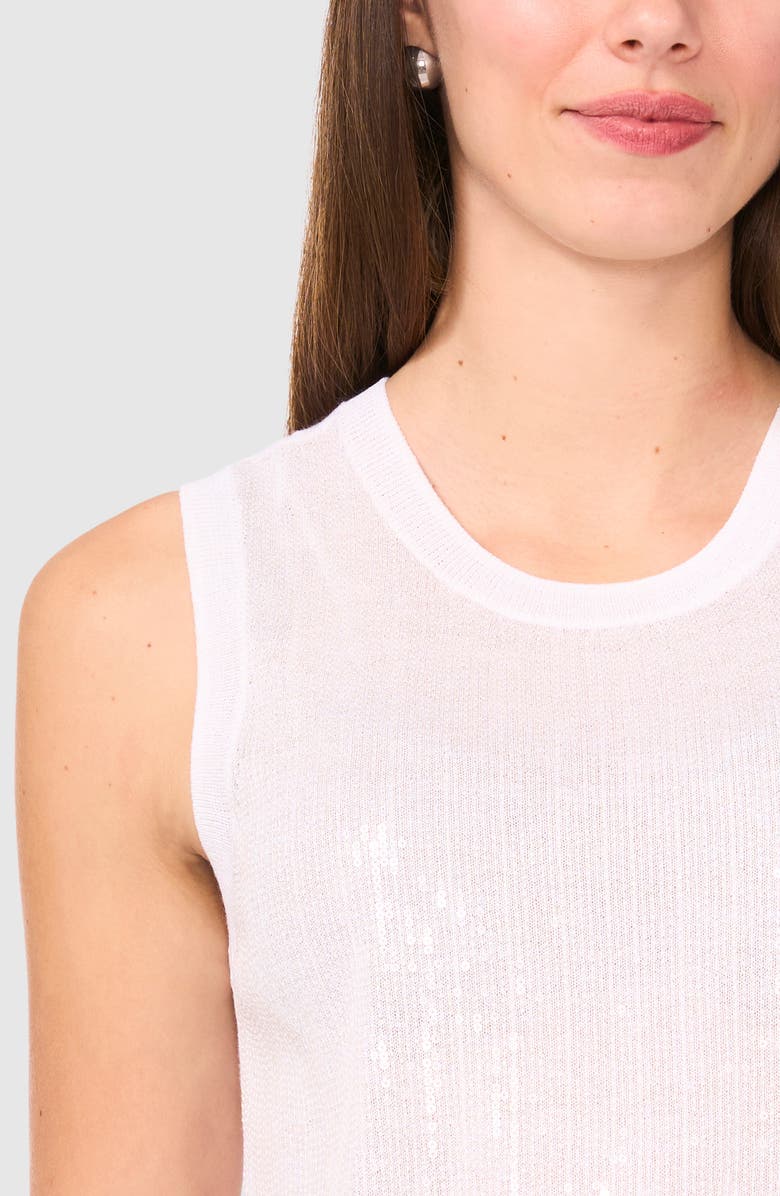 Halogen<sup>®</sup> Sequin Detail Sleeveless Sweater, Alternate, color, Bright White