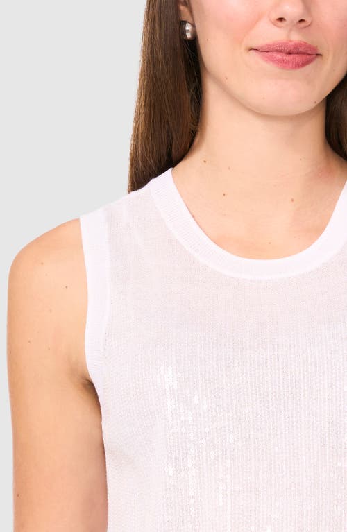Halogen ® Sequin Detail Sleeveless Sweater In White