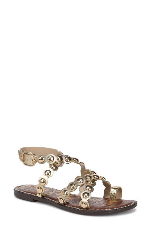 Sam Edelman Gloria Ankle Strap Sandal Amber Gold Leather In Amber Gold