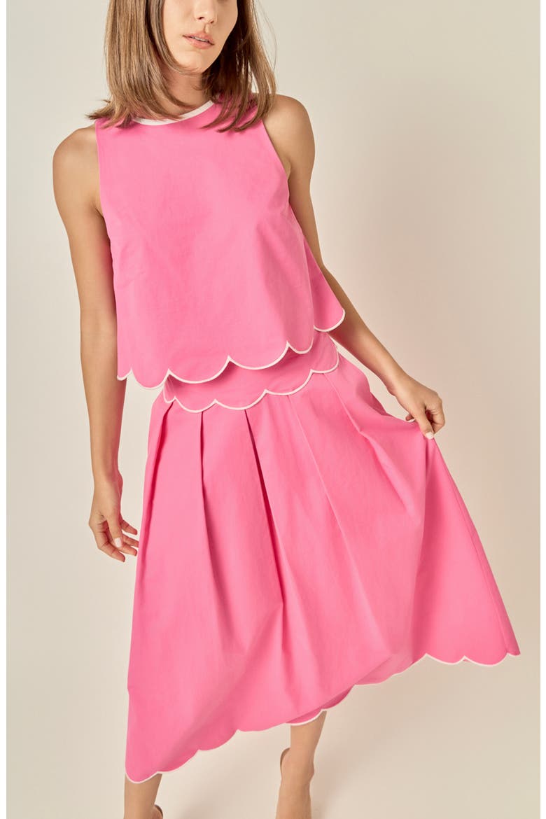Scalloped Hem Cotton Tank, Alternate, color, ROSE PINK