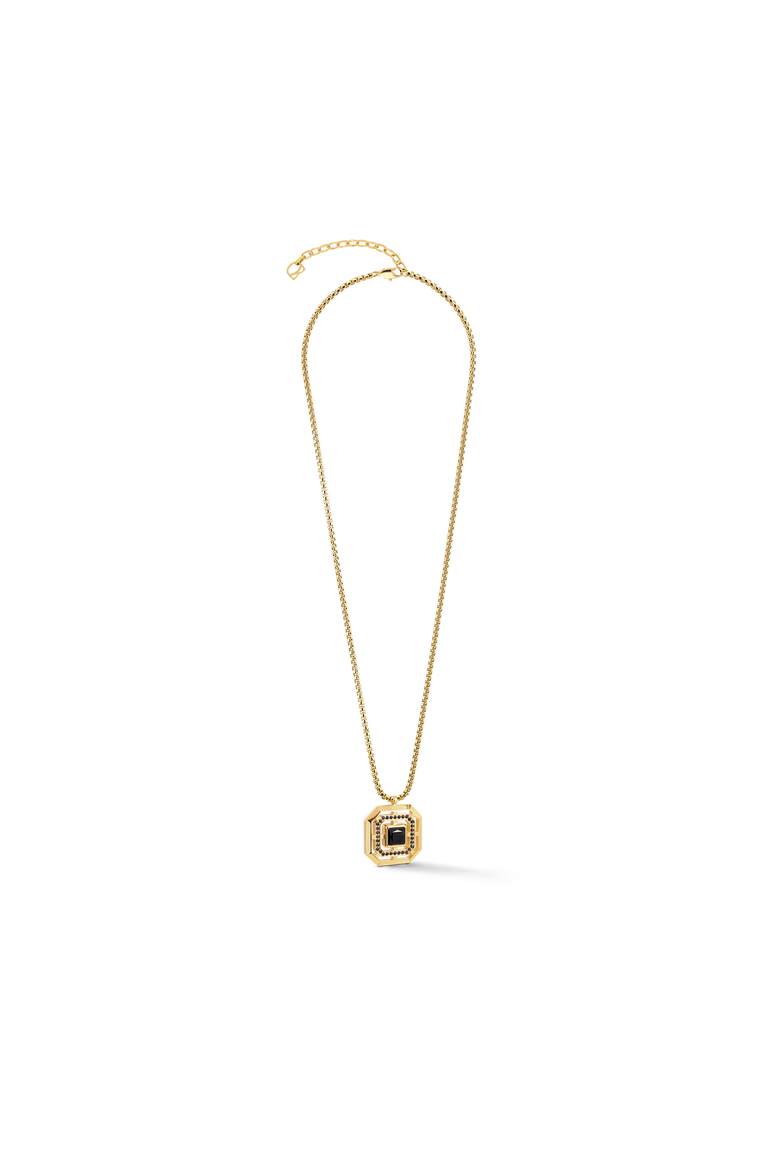 Necklace Amulet Icon Frame Pure, Main, color, Noir Gold
