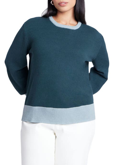 Contrast Rib Sweater