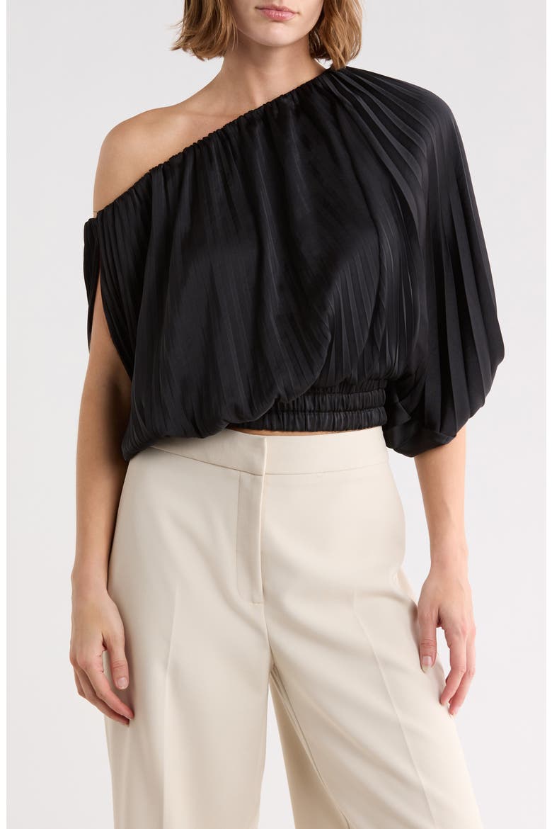 Mara One-Shoulder Top, Main, color, BLACK