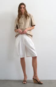 Topshop Linen Blend Bermuda Shorts
