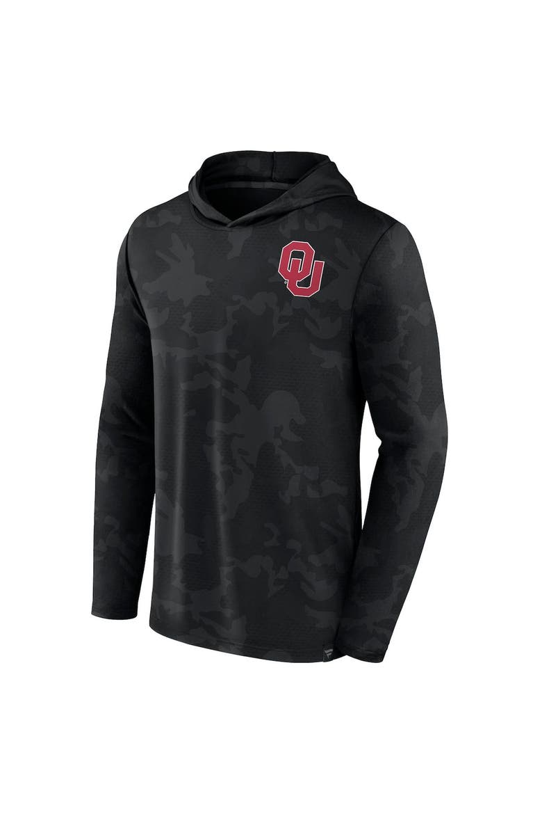 Men's Fanatics  Black Oklahoma Sooners Camo Hoodie Long Sleeve T-Shirt, Alternate, color, Black