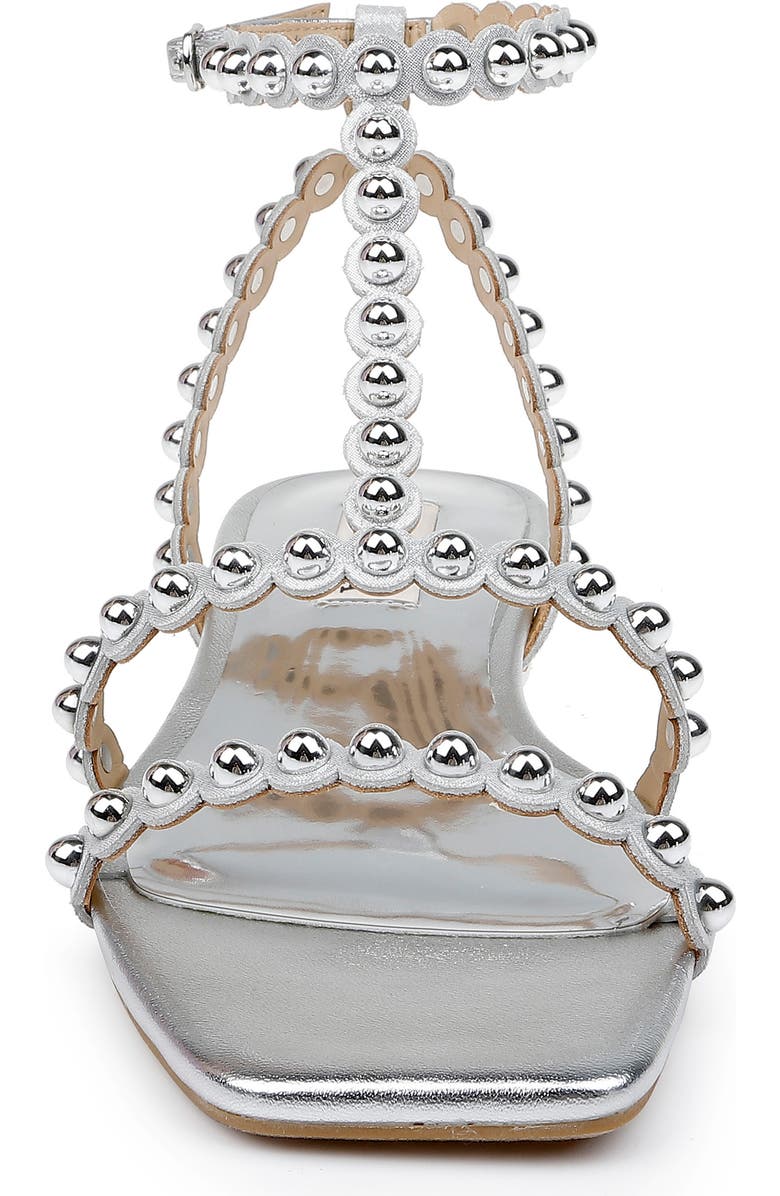 Badgley Mischka Collection Cami Embelished T-Strap Sandal, Alternate, color, Silver