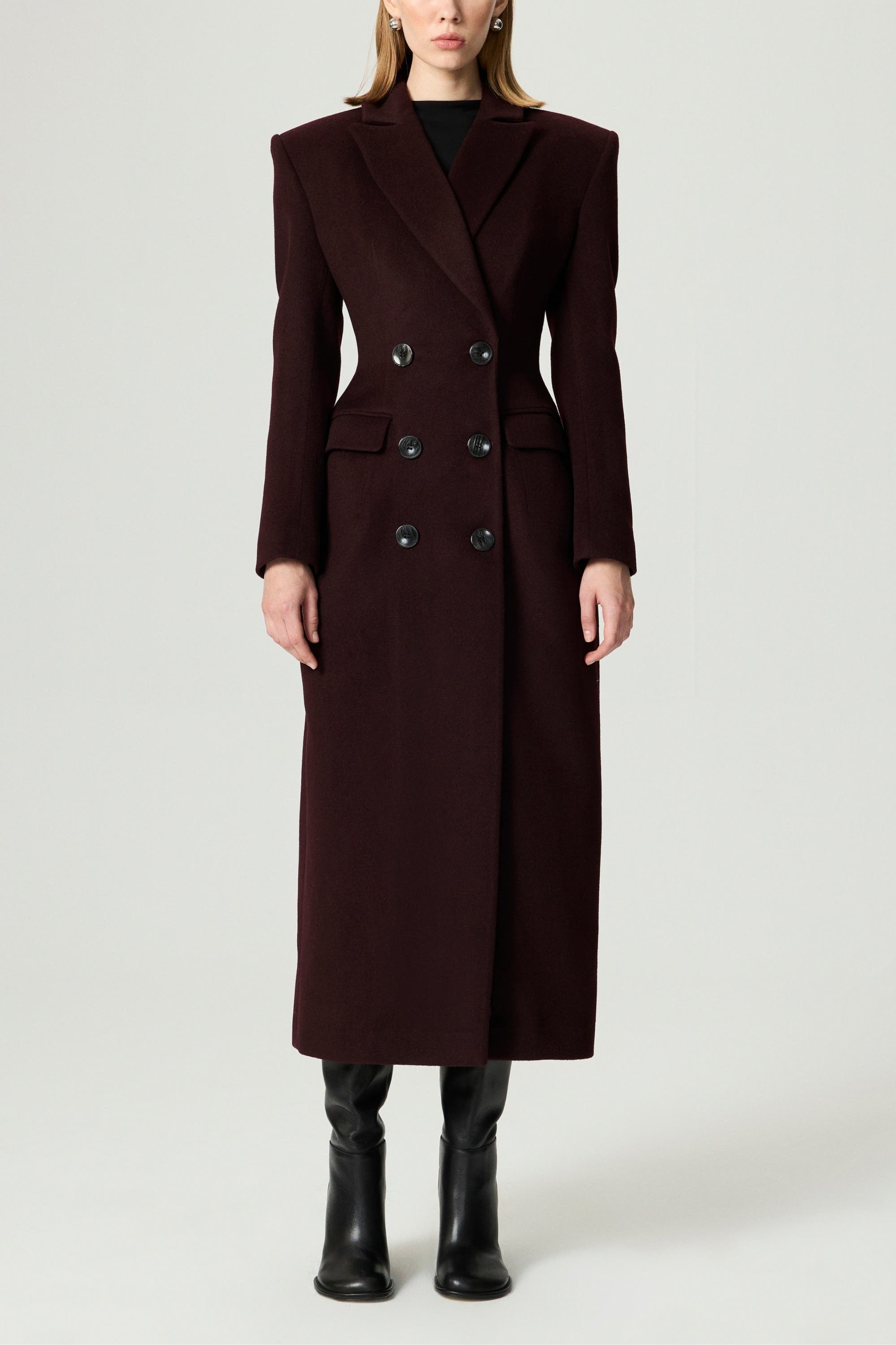Tailored Double-Breasted Maxi Coat