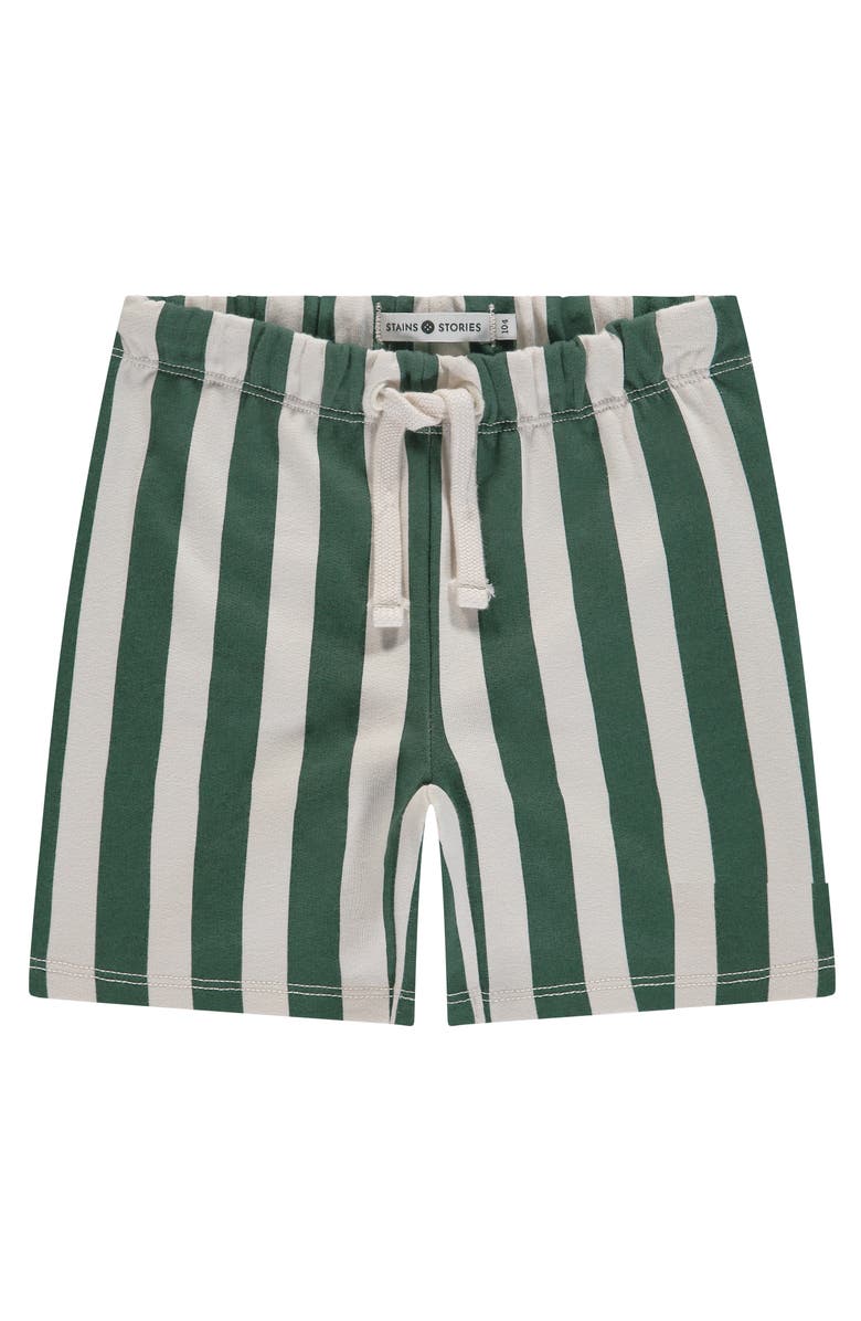 Stains and Stories by Babyface Stripe Print Sweatshorts, Main, color, Bottle