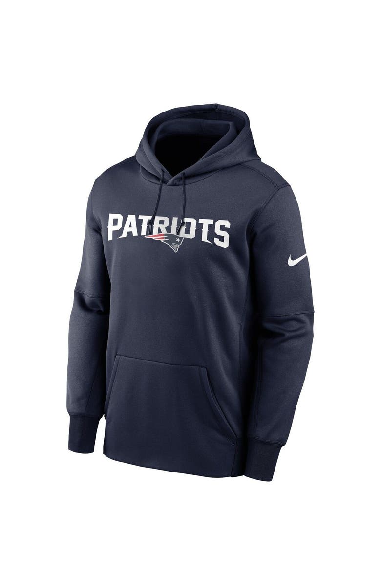 Nike Men's Nike Navy New England Patriots Fan Gear Wordmark Performance Pullover Hoodie, Alternate, color,