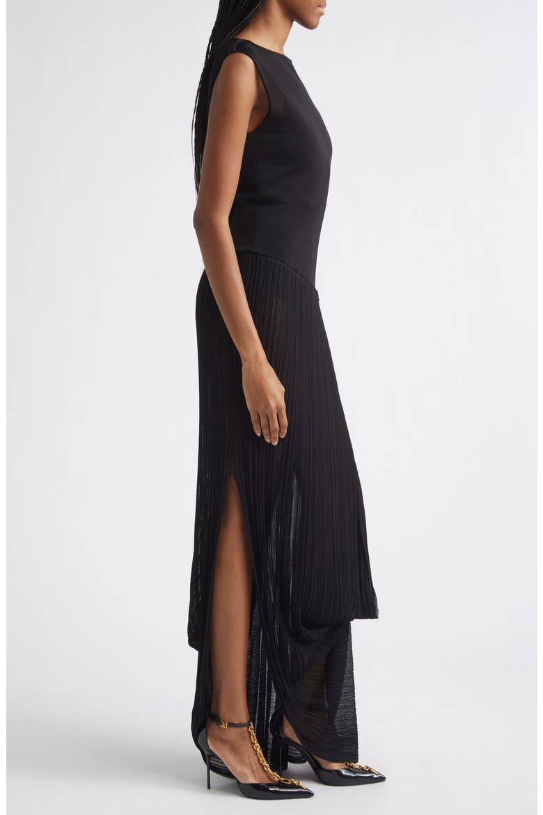 Fléchage Draped Sheer Dress, Alternate, color, 0PA BLACK