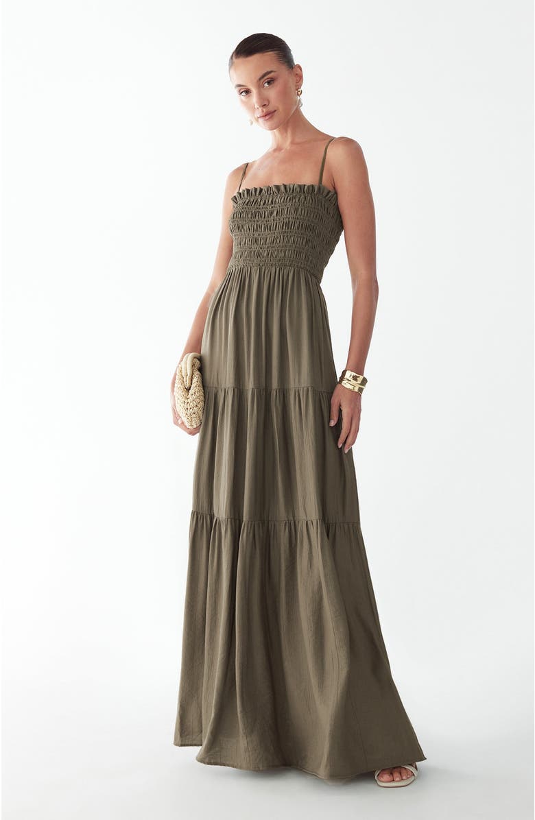 ST MRLO Lennie Maxi Dress, Main, color, Olive