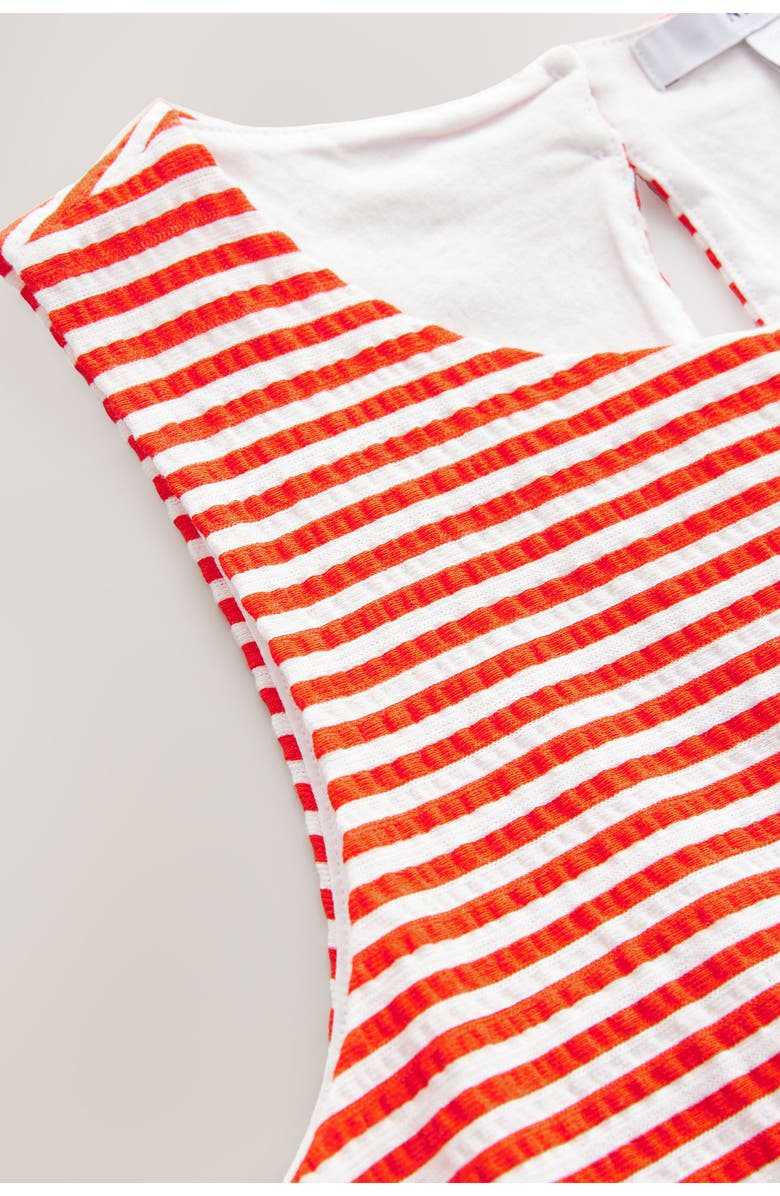 NEXT Stripe Sleeveless Bubble Hem Cotton Top, Alternate, color, Red/White Stripe