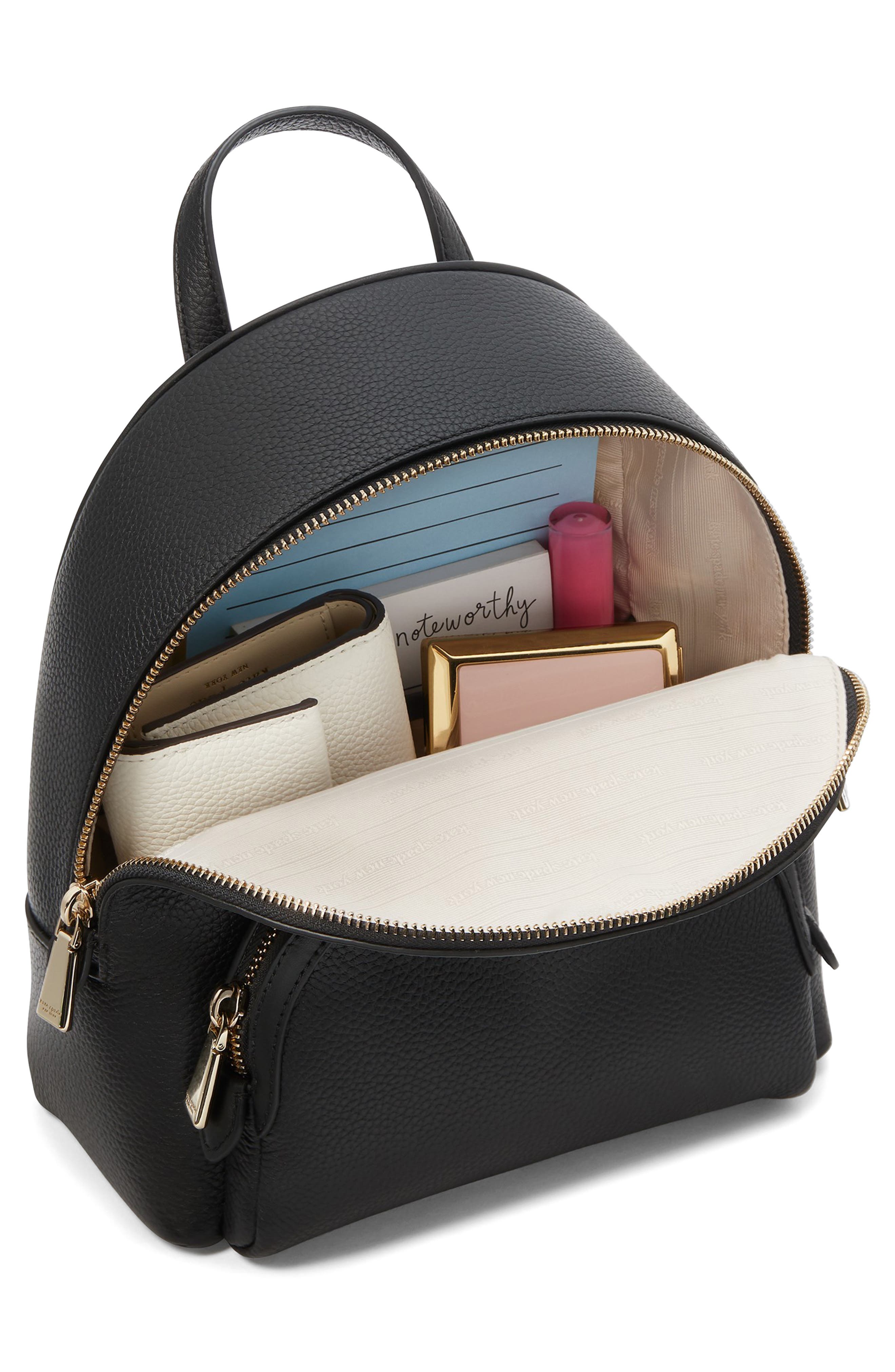 Kate Spade New York small hudson pebbled leather backpack, Alternate, color, 