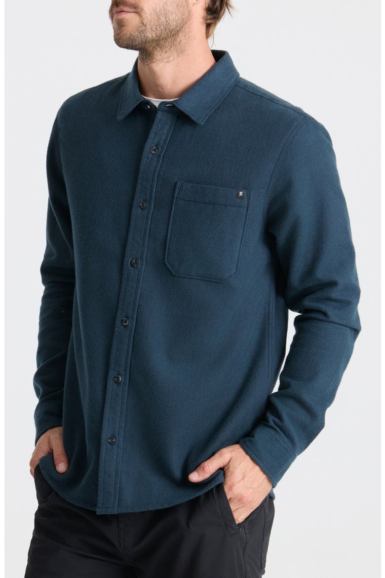 Crossroads Organic Cotton Button-Up Shirt, Alternate, color, DEEP NAVY HARRINGBONE