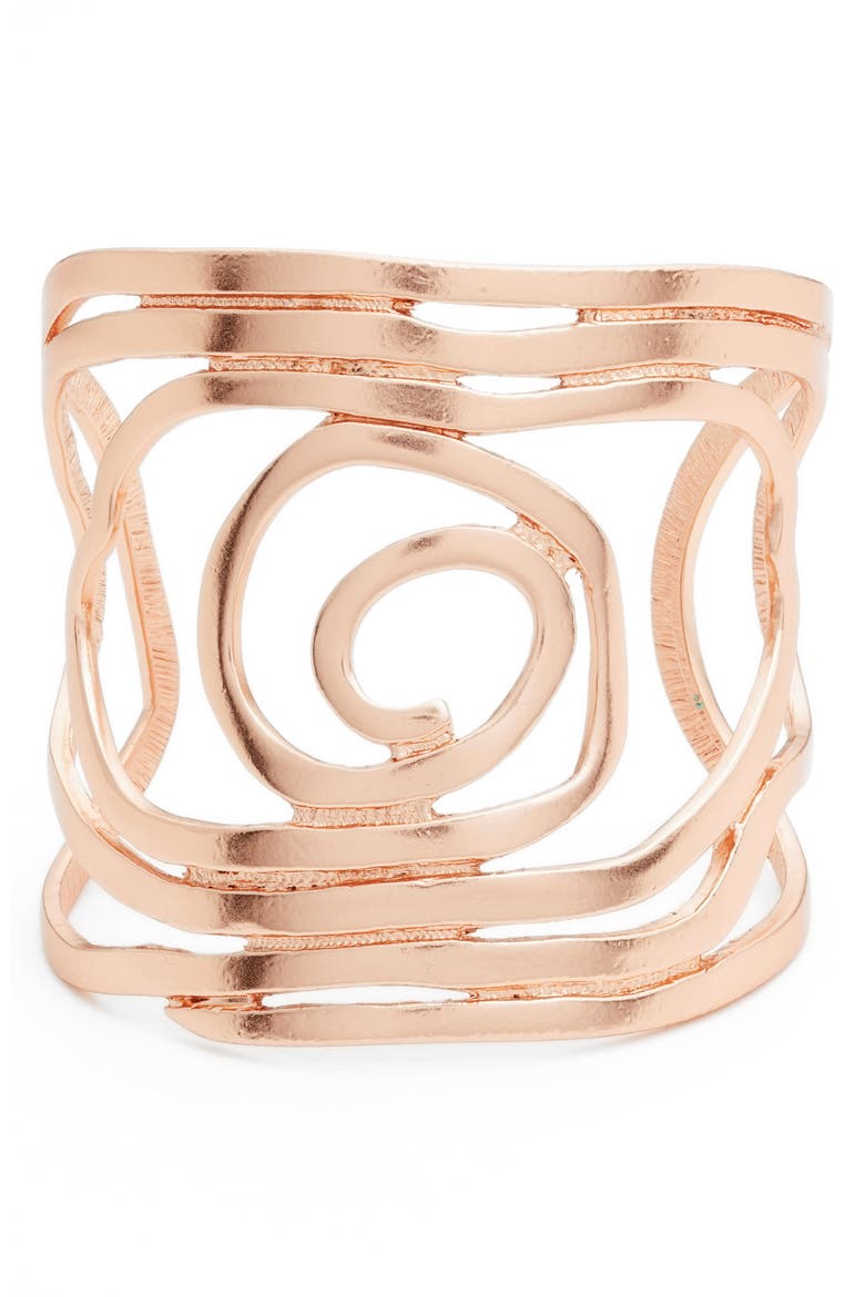 Julie Swirl Cuff, Main, color, ROSE GOLD