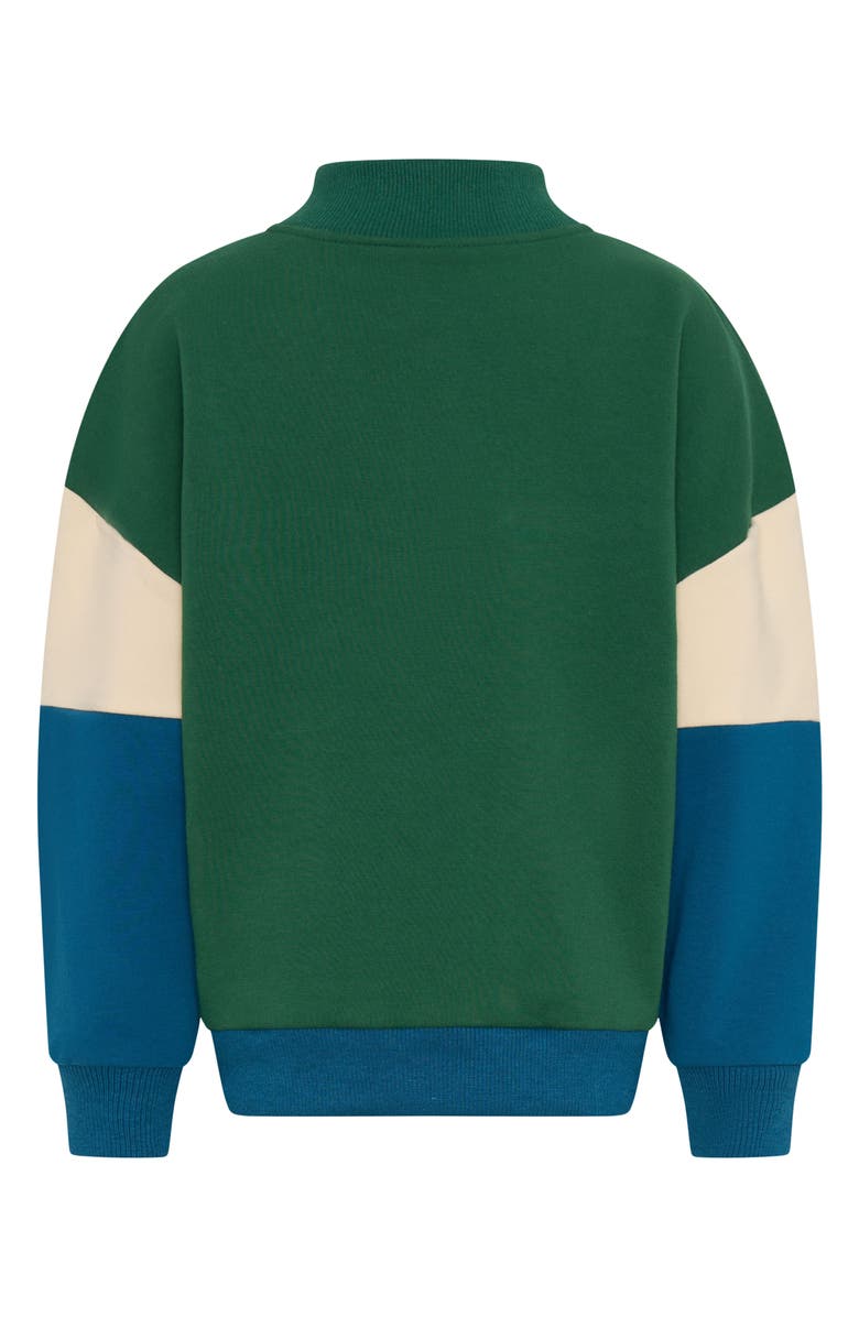 TINY TRIBE Kids' Colorblock Cotton Half Zip Sweatshirt, Alternate, color, Navy Multi