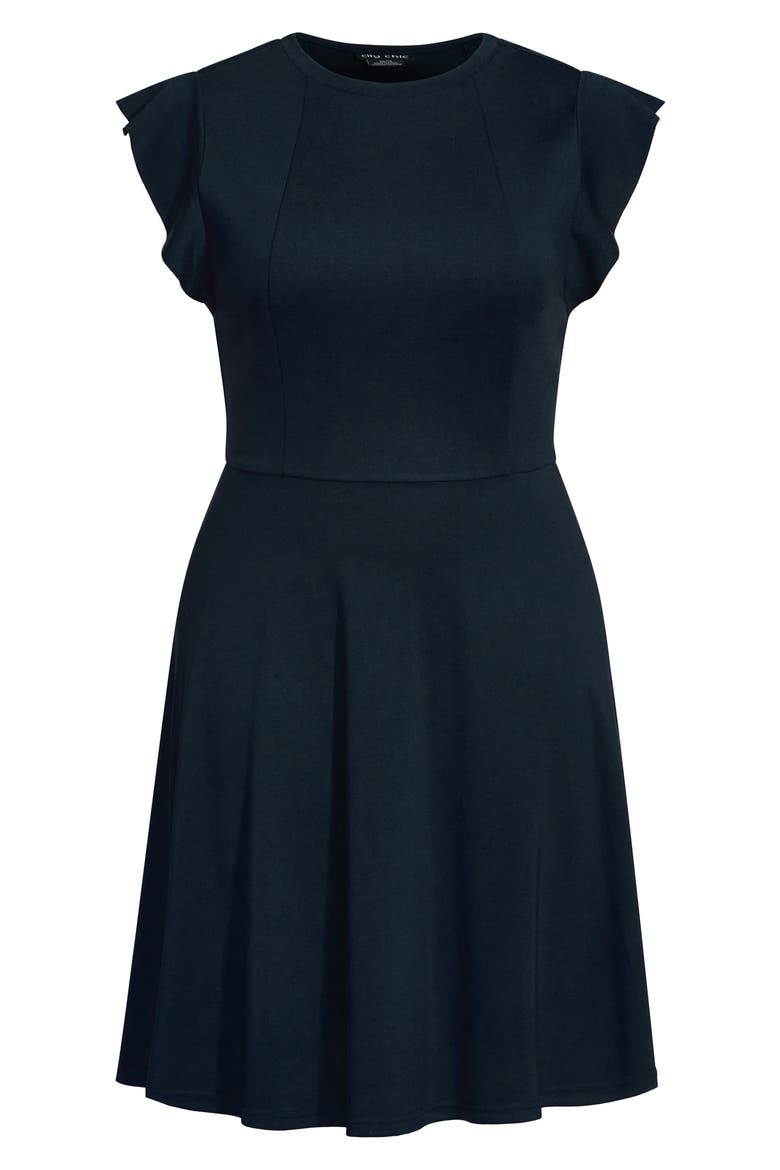 Frill Sleeve Dress, Alternate, color, NAVY