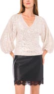 Vince Camuto Sequin Balloon Sleeve Top