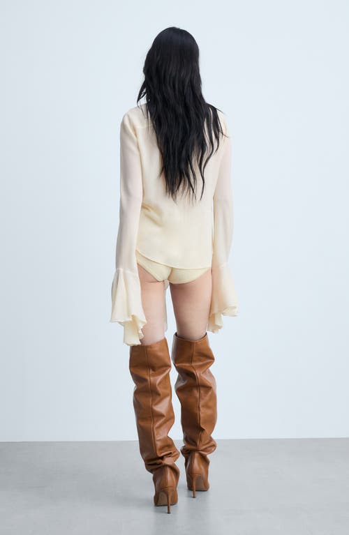 Mango Flint Ruffle Button-up Top