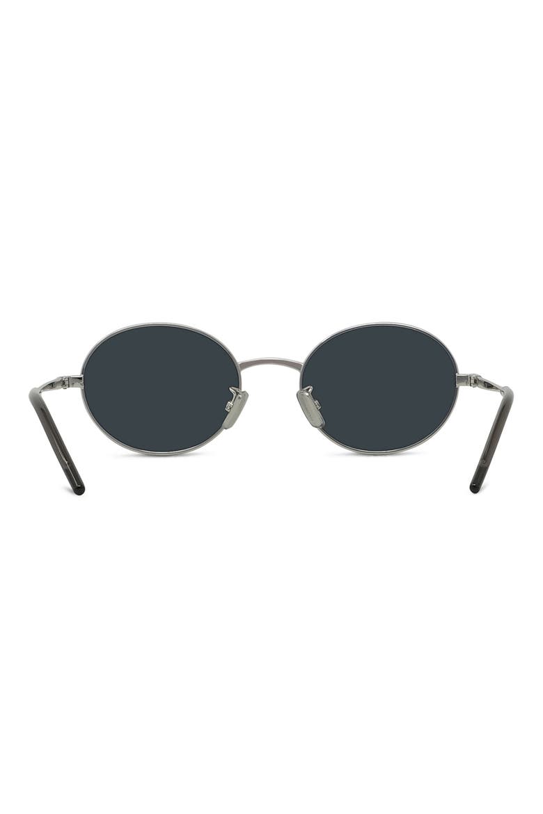 City 51mm Oval Sunglasses, Alternate, color, SHINY PALLADIUM / SMOKE