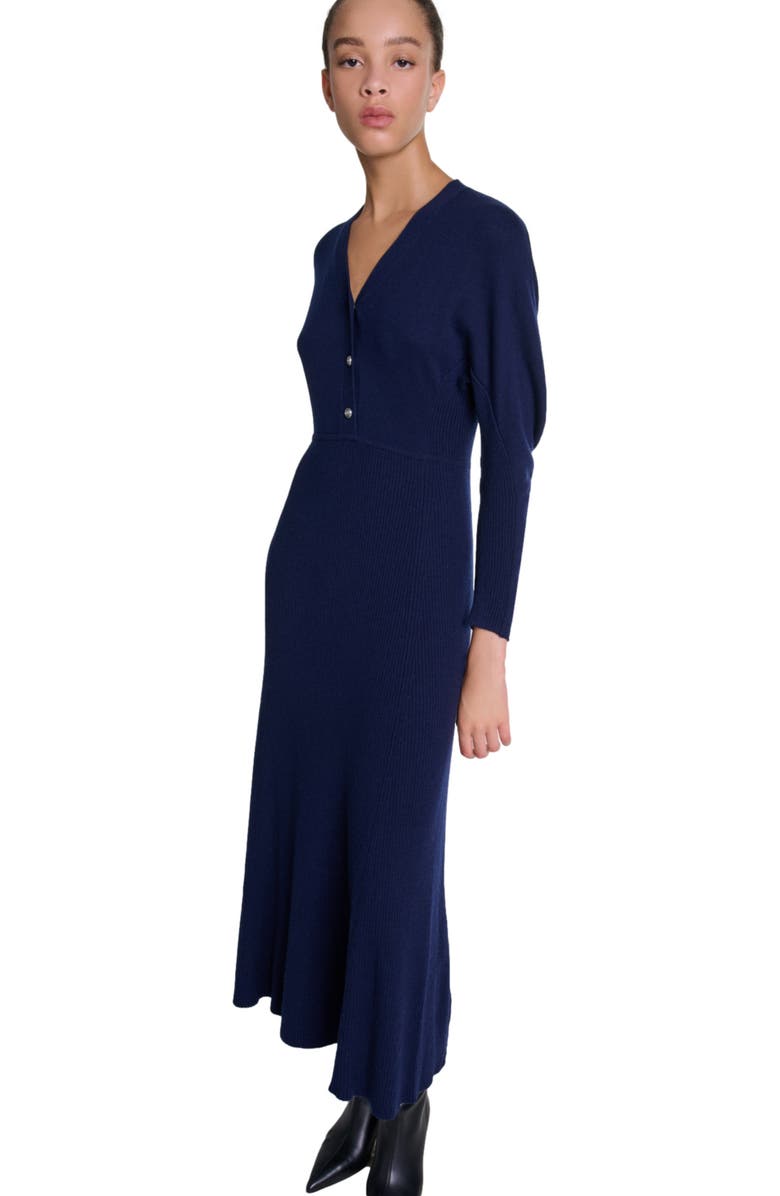 maje Knit maxi dress, Alternate, color,