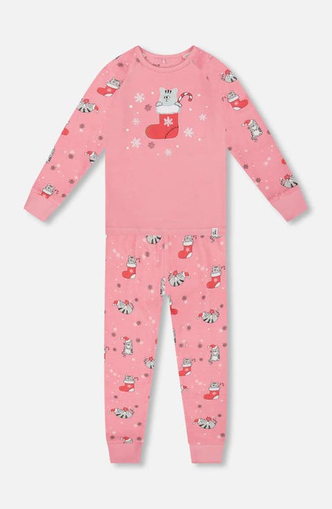 Organic Cotton Two-Piece Pajamas Cat (Little Kid & Big Kid)