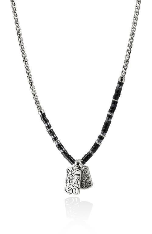 John Hardy Heishi Tag Necklace Sterling Silver In Metallic