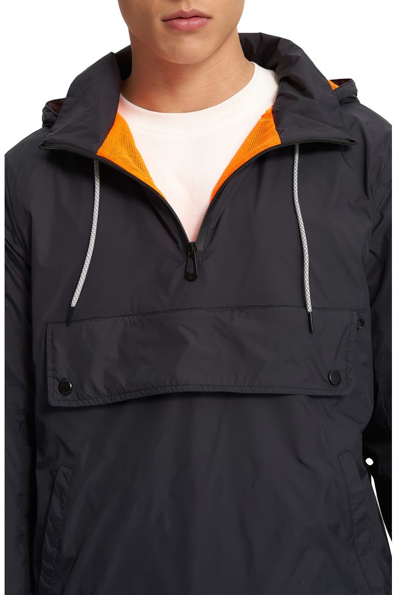 Valen Water Resistant Anorak, Alternate, color, BLACK