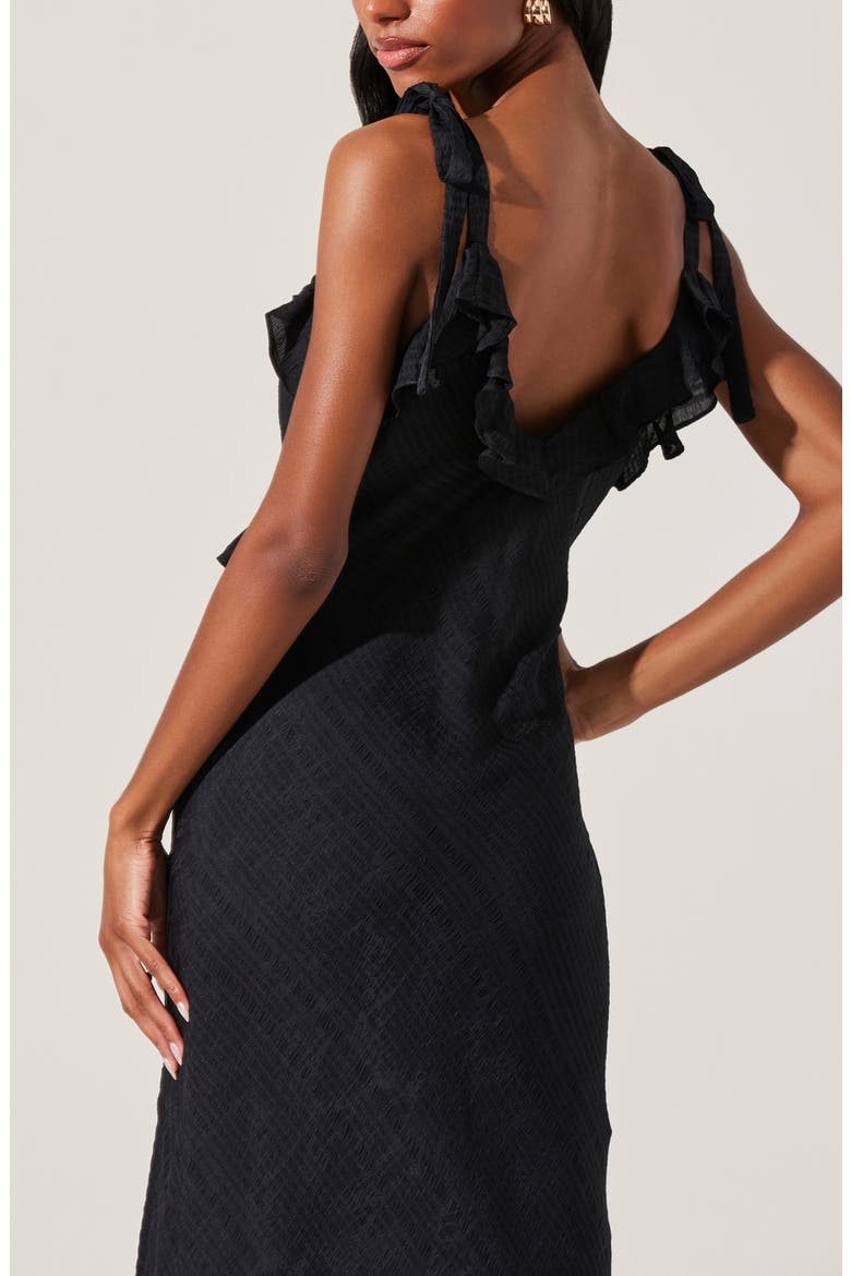 Sorbae Ruffle Detail Dress, Alternate, color, BLACK