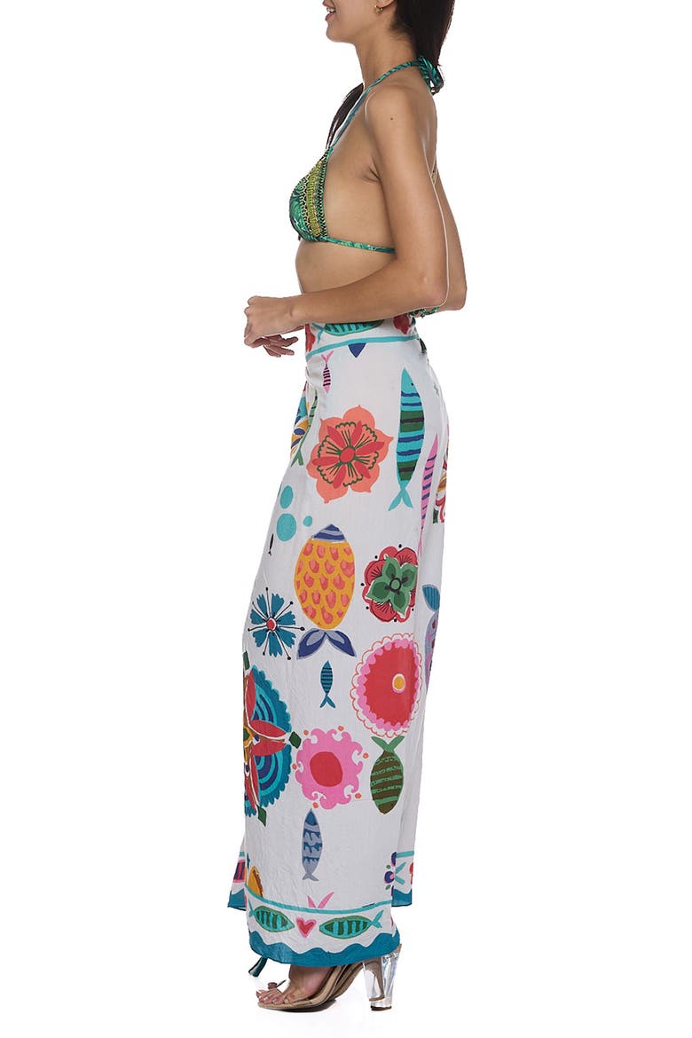 Pareo Convertible Midi Cover-Up Dress, Alternate, color, WHITE