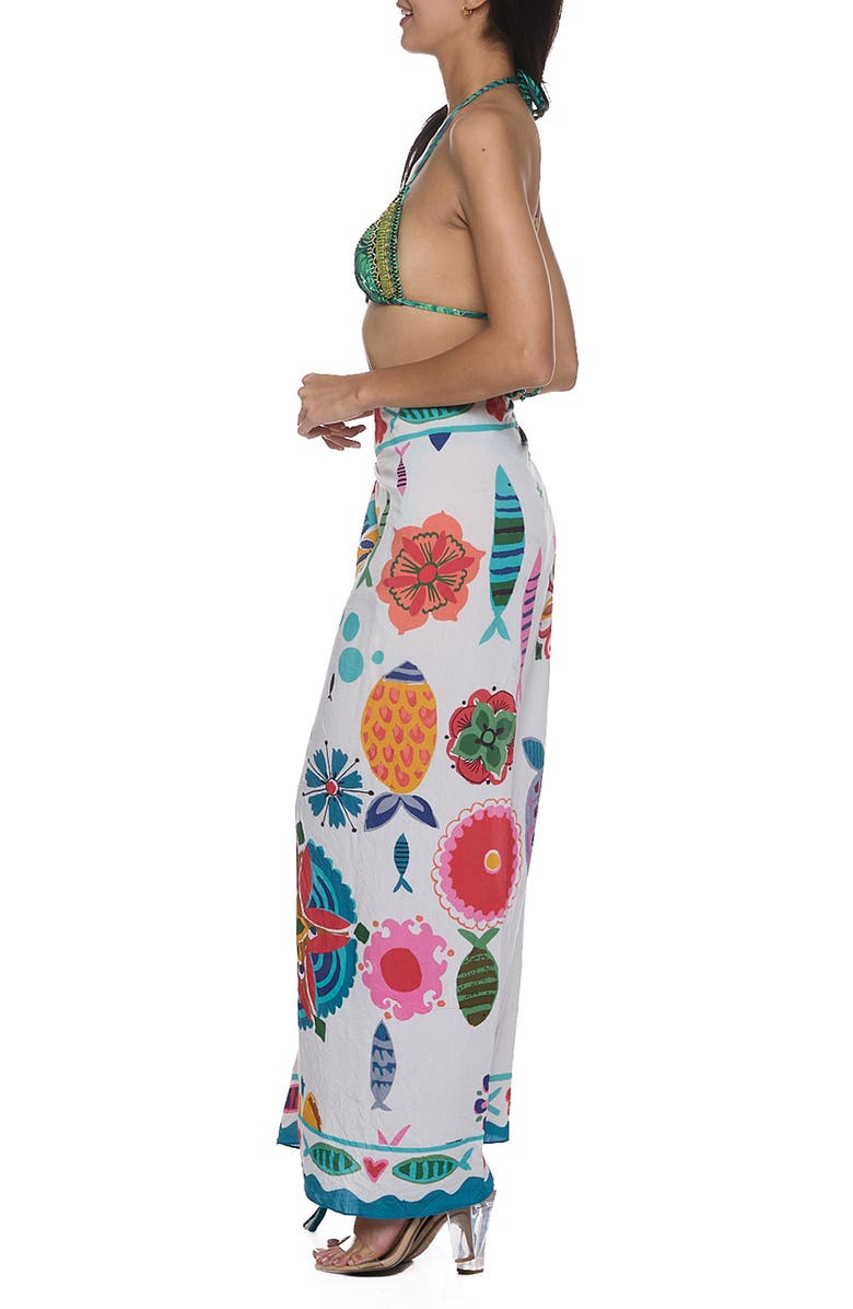 RANEES Pareo Convertible Midi Cover-Up Dress, Alternate, color, White