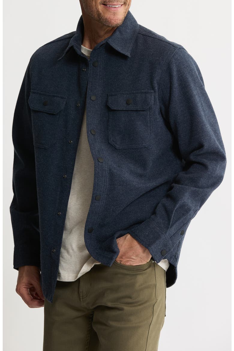 Brushed Knit Shirt Jacket, Main, color, NAVY