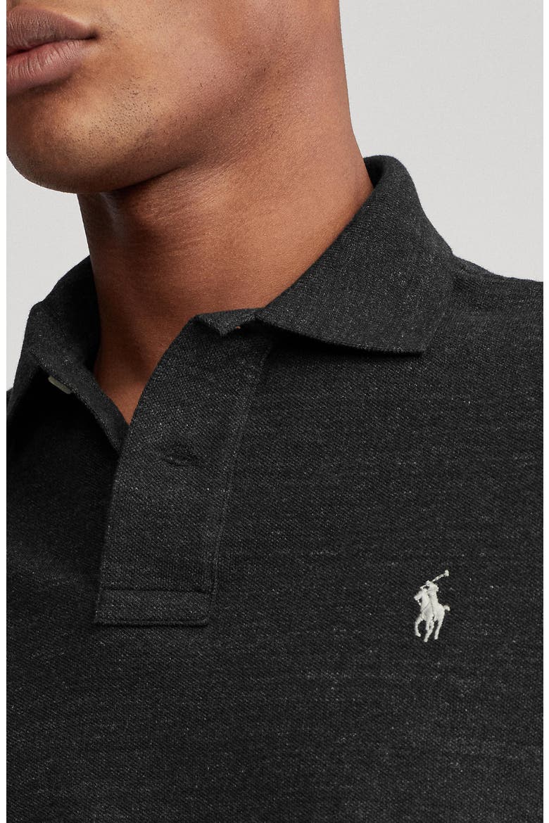 Cotton Polo, Alternate, color, BLACK MARL HEATHER