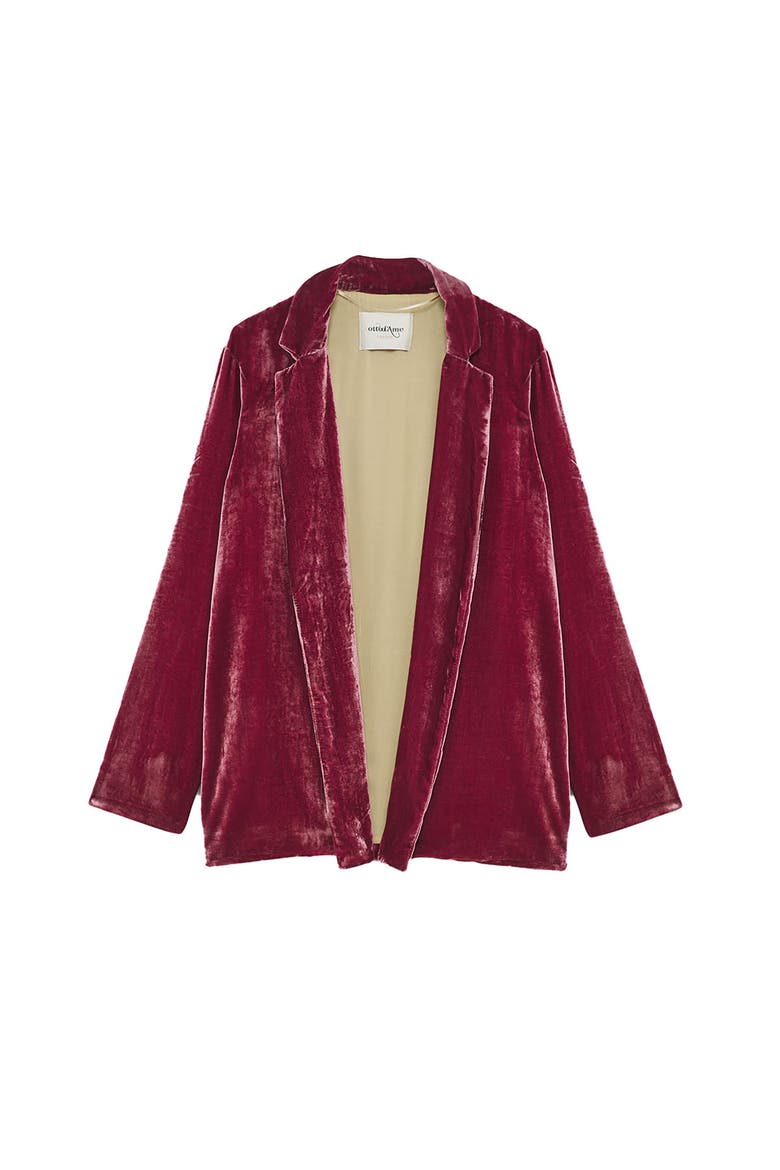 Velvet Blazer, Alternate, color, Pink