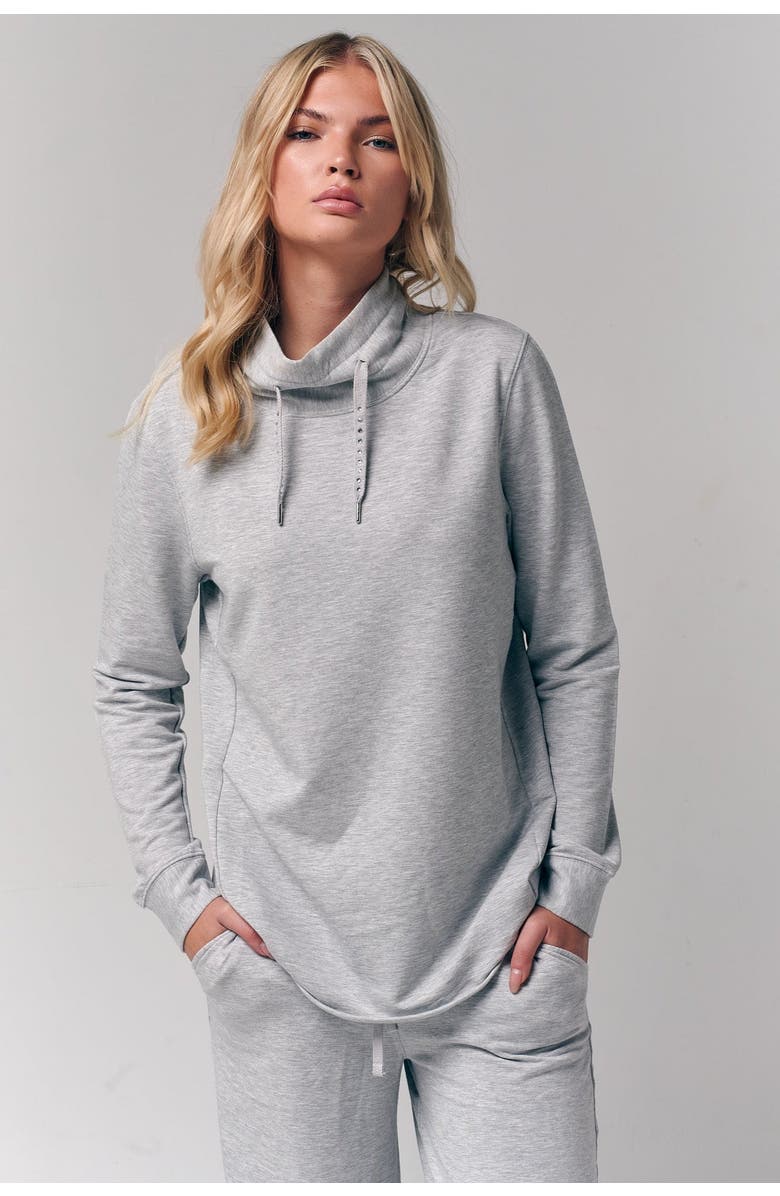 Le Fafo Mock Neck Pullover, Alternate, color, Heather Gray