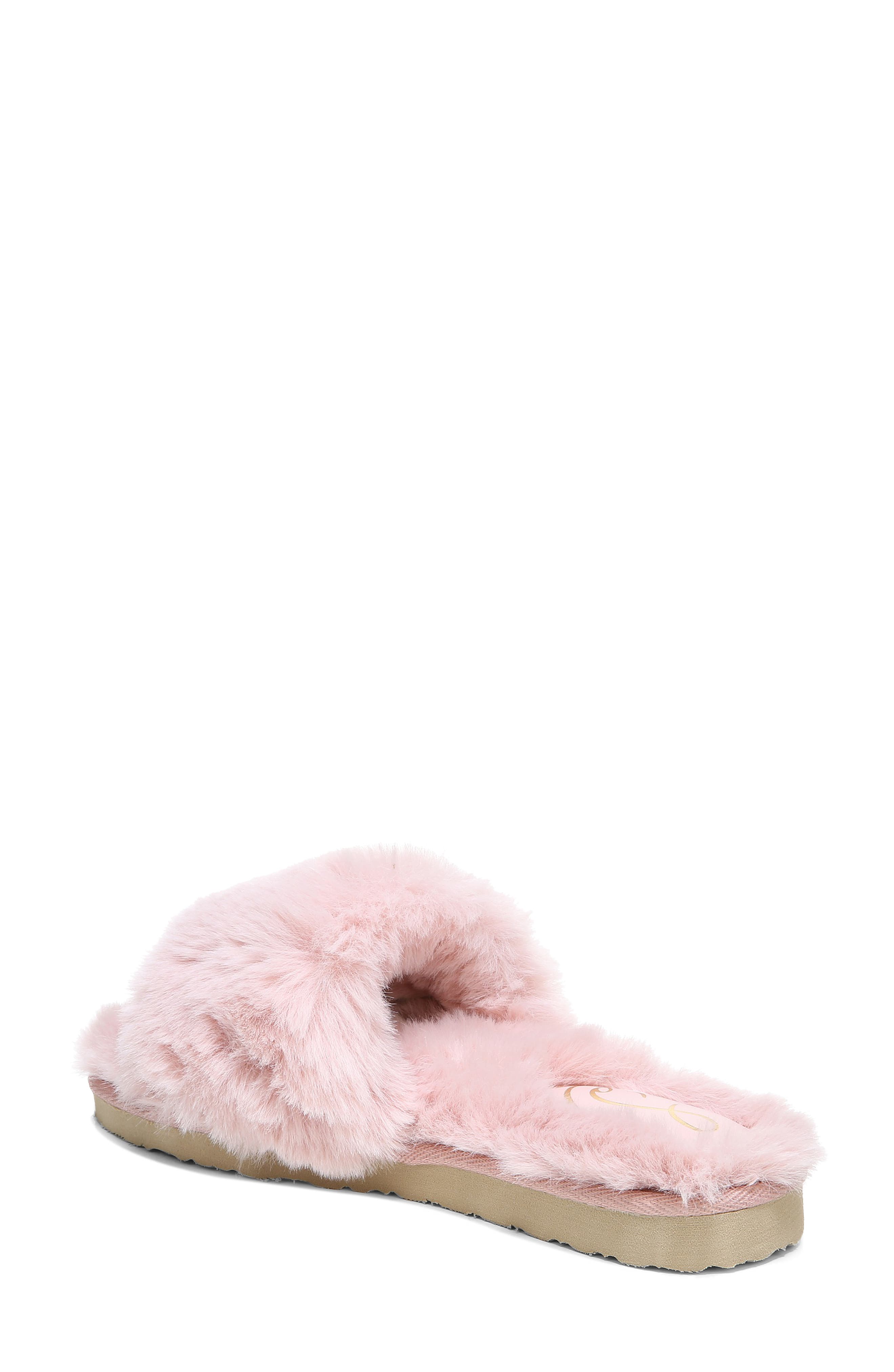 Jinnie Faux Fur Slipper, Alternate, color, BLUSH