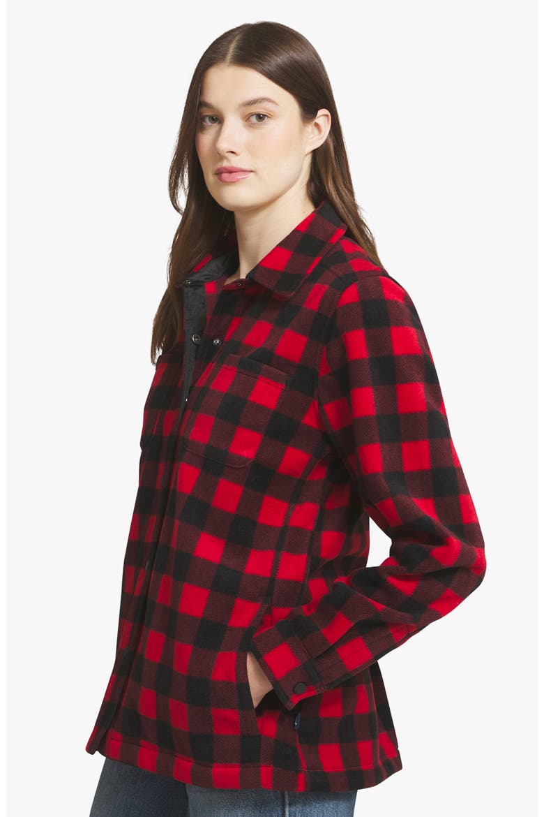 Polar Fleece Shirt Jacket, Alternate, color, RED