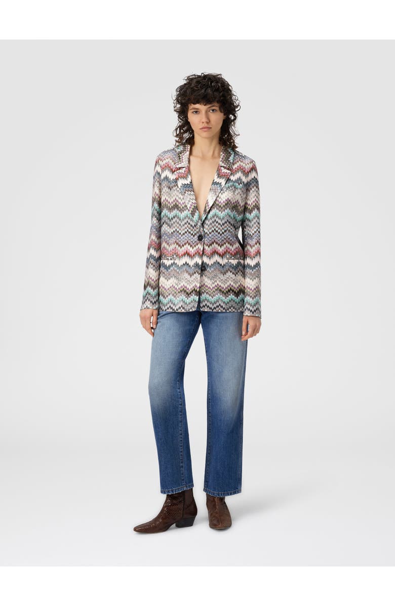 Missoni Single-breasted Blazer With Snake Pattern, Alternate, color, Multicoloured