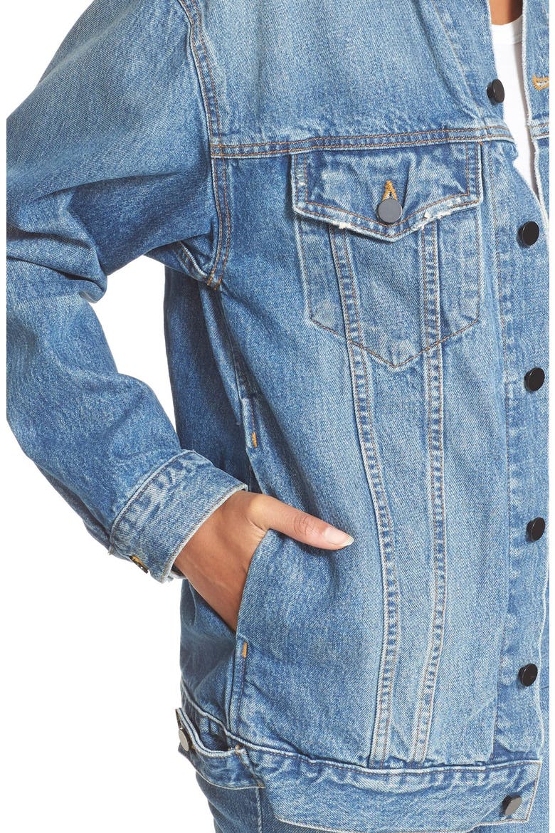 Daze Oversized Denim Jacket, Alternate, color, LIGHT INDIGO AGED