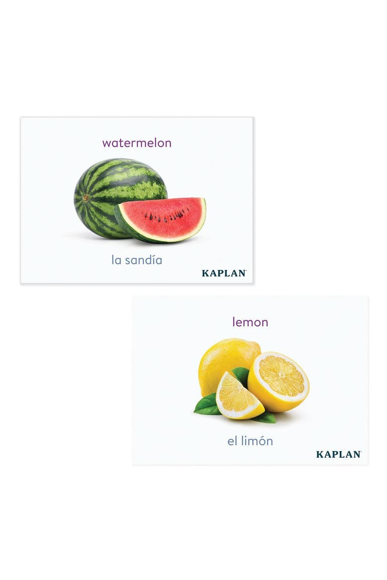 Bilingual Photo Food Cards - 90 Pieces, Alternate, color, White