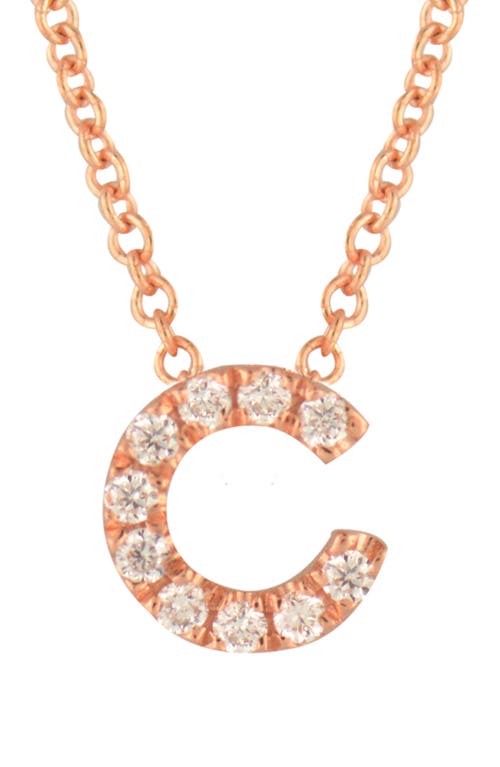 Bony Levy Diamond Pavé Initial Pendant Necklace In 18k Rose Gold - C
