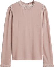 Caslon® Velour Ruffle Neck Top