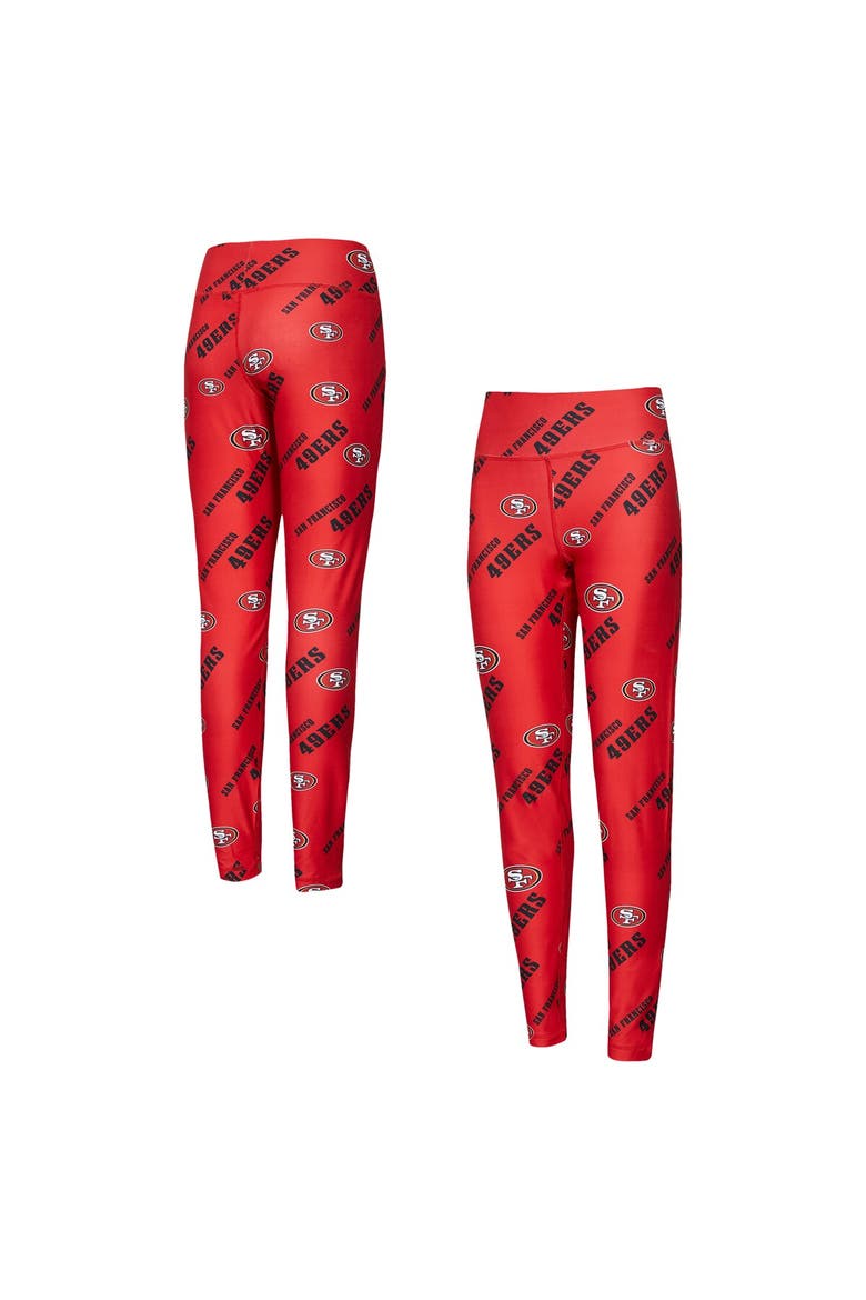 Women's Concepts Sport Scarlet San Francisco 49ers Breakthrough Allover Print Knit Leggings, Alternate, color, Scarlet