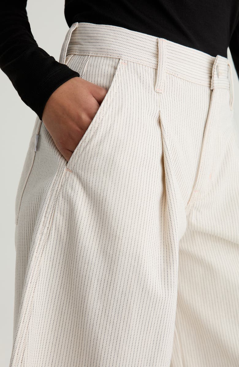 AG Riya High Waist Stripe Culotte Pants, Alternate, color, Blush Canvas