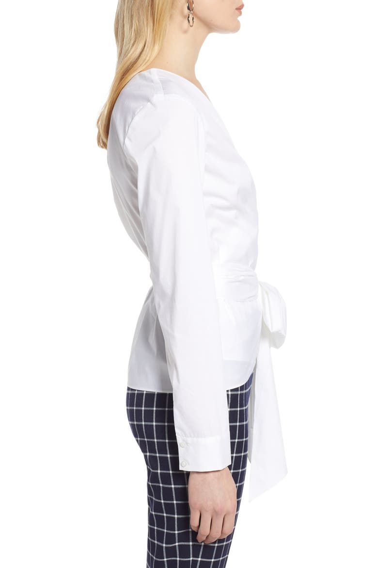 Wrap Top, Alternate, color, WHITE