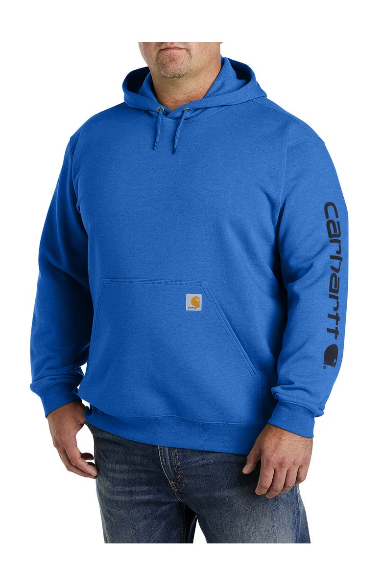 Carhartt Big & Tall Midweight Logo-Sleeve Hooded Sweatshirt, Main, color,