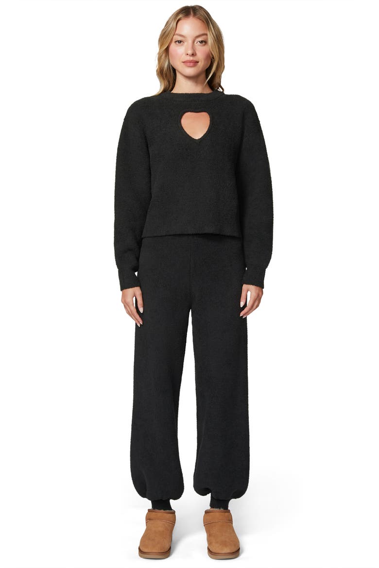 Sweet & Snug Sweater Joggers, Alternate, color, BLACK