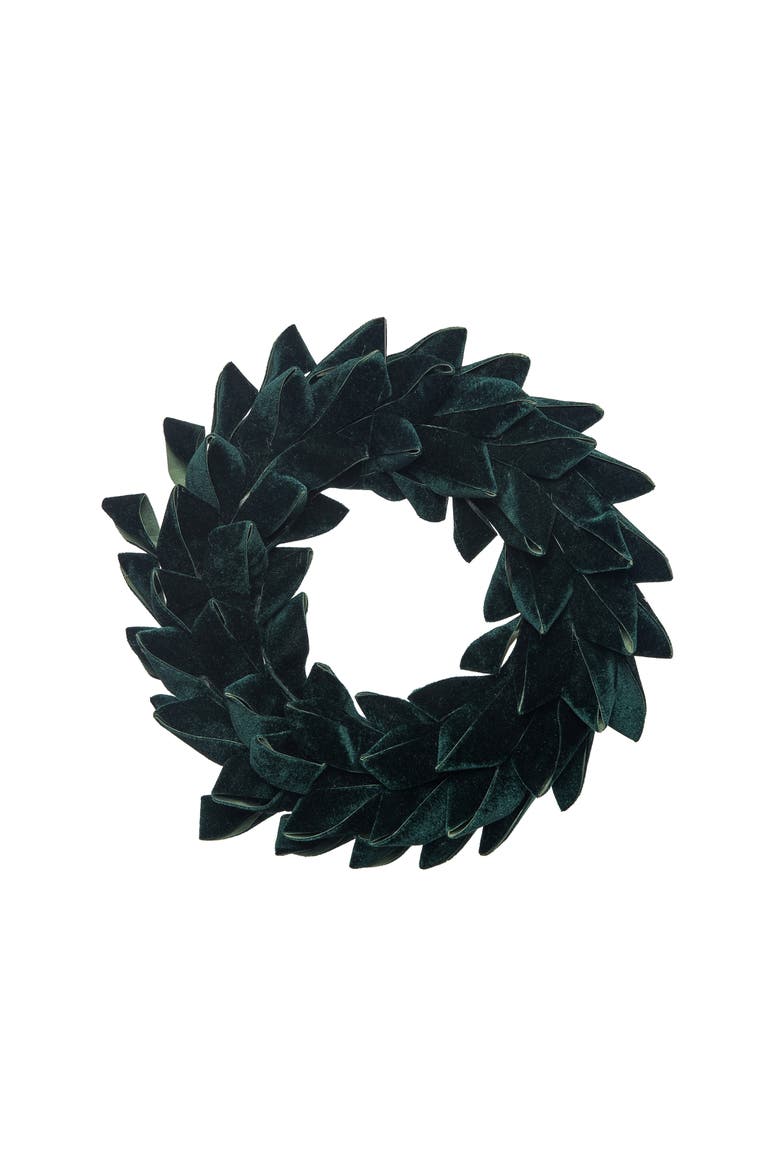 Velvet Emerald Green Wreath 14", Main, color, Green