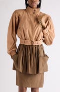 Chloé Crop Gathered Cotton Poplin Jacket