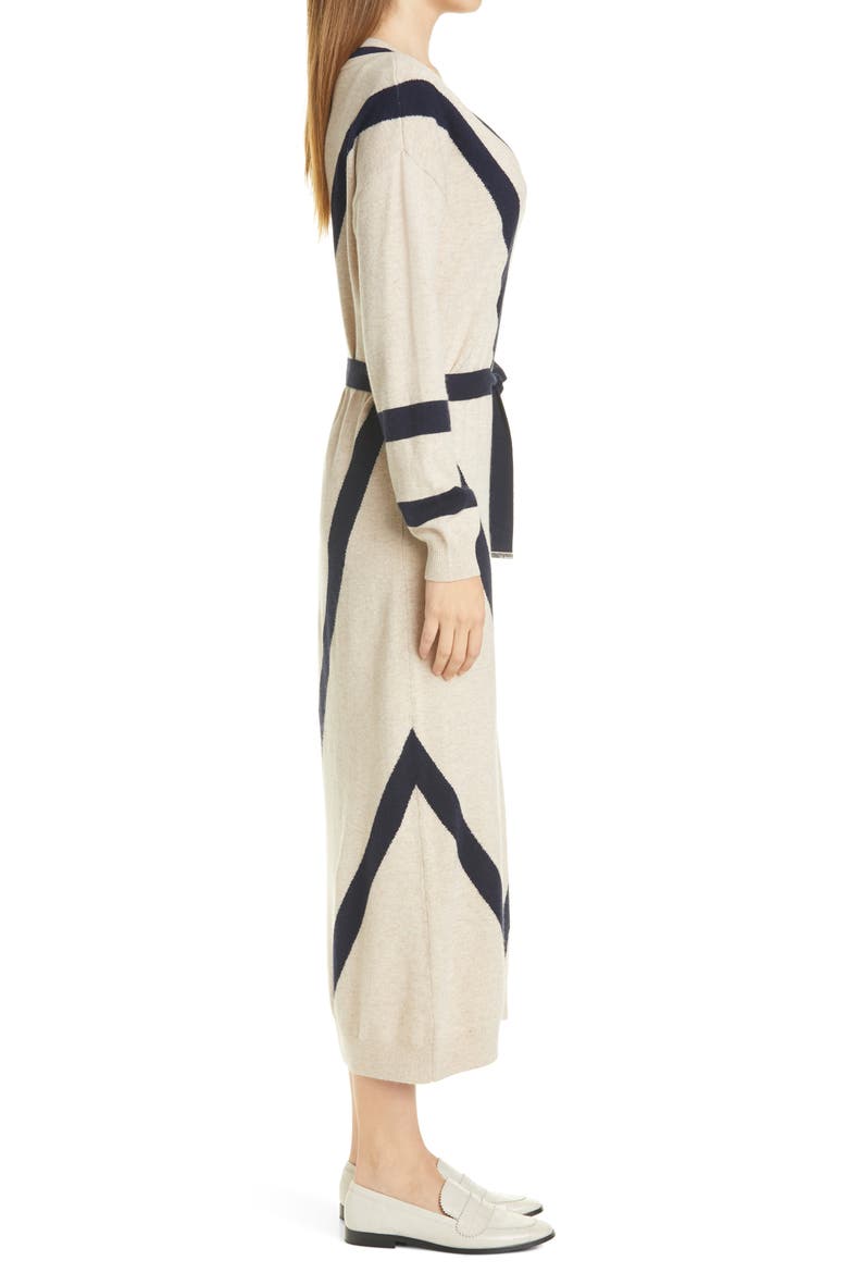 Bertta Long Sleeve Wool Blend Midi Sweater Dress, Alternate, color, NATURAL